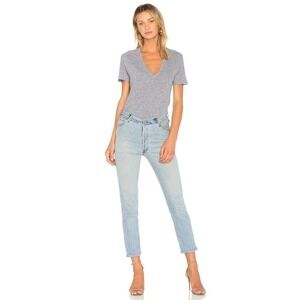 MONROW Oversized T-Shirt V Neck Short Sleeve Granite Women's Size XS NWT